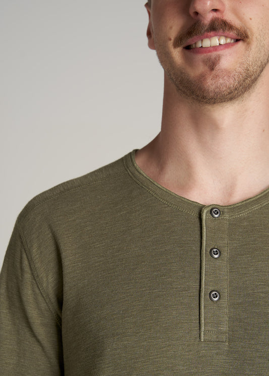 American-Tall-Men-Mens-Heavy-Slub-Henley-Olive-Mix-detail