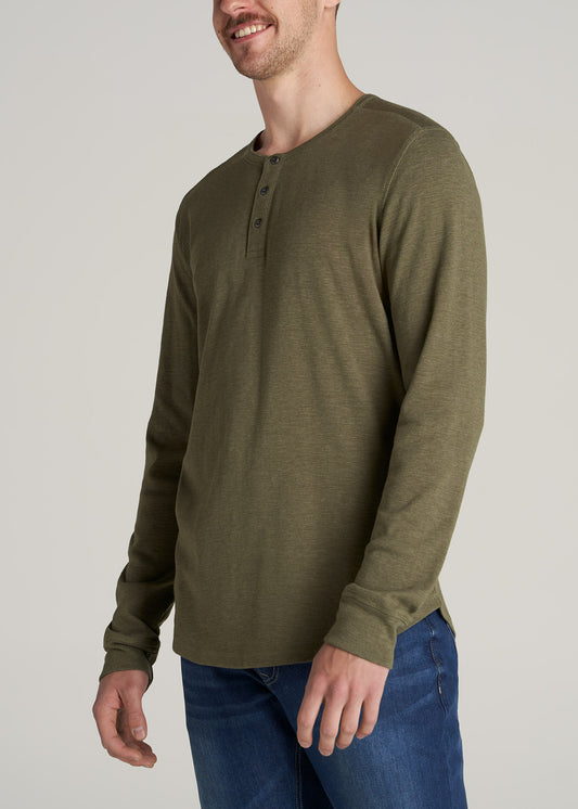    American-Tall-Men-Mens-Heavy-Slub-Henley-Olive-Mix-side