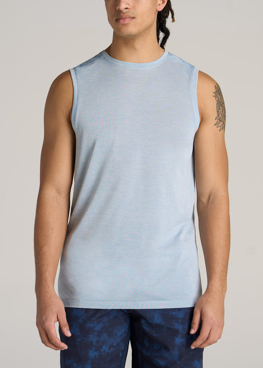 American-Tall-Men-Performance-Jersey-Tank-Light-Blue-Mix-front