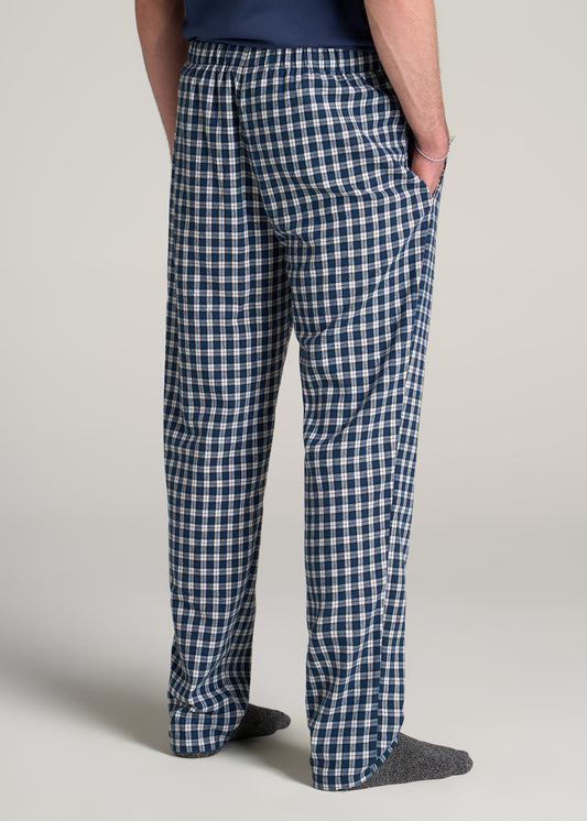 American-Tall-Men-Plaid-Pajama-Pants-Navy-White-Plaid-back