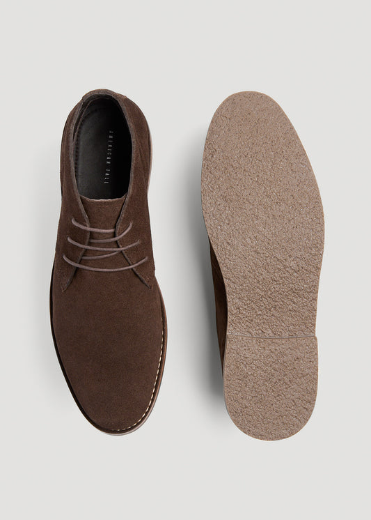       American-Tall-Men-Suede-Desert-Boots-Dark-Brown-Pair