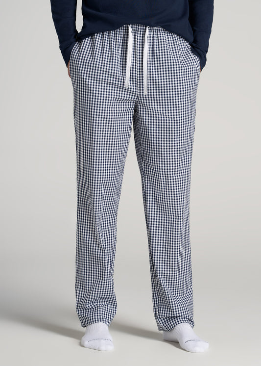       American-Tall-Men-Woven-Pajama-Dark-Blue-Gingham-front