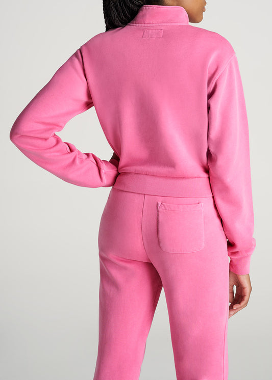 American-Tall-Women-80-20-HalfZip-GD-Sweatshirt-BubblegumPink-back