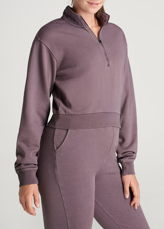 American-Tall-Women-8020-GD-Halfzip-SweatshirtSmokedMauve-side