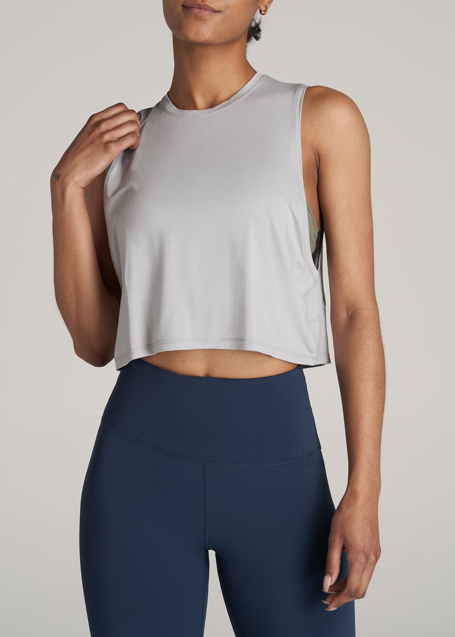       American-Tall-Women-Athletic-Cropped-Muscle-Tank-Silver-front