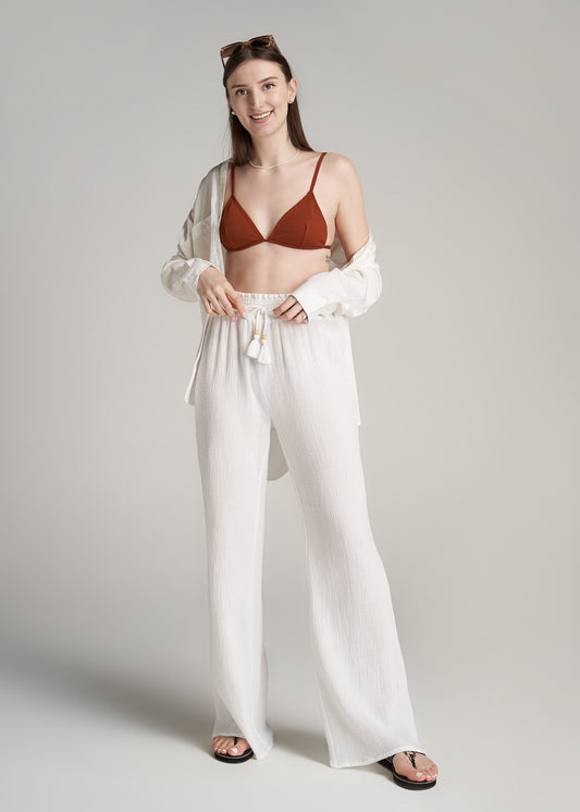     American-Tall-Women-CoverUp-Gauze-Pants-White-full