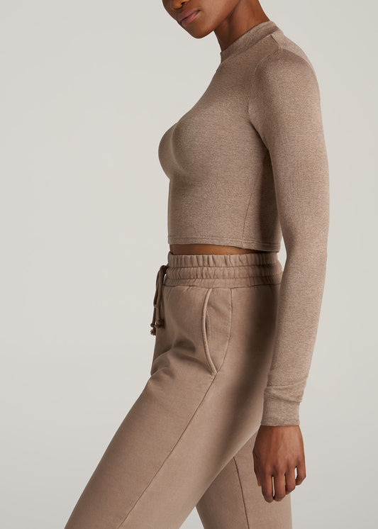       American-Tall-Women-Crop-Mock-Neck-Latte-side