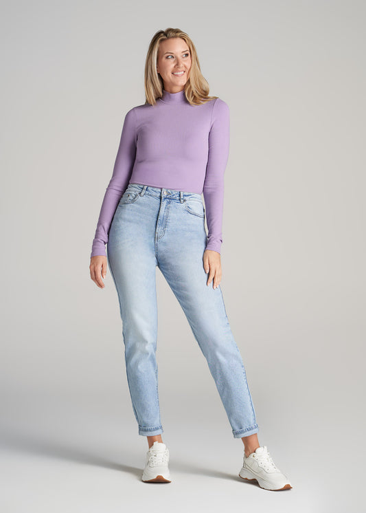       American-Tall-Women-LS-Mock-Neck-Ribbed-Top-Lavender-Frost-full