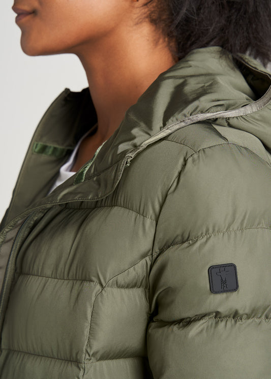 American-Tall-Women-PufferJacket-Olive-detail