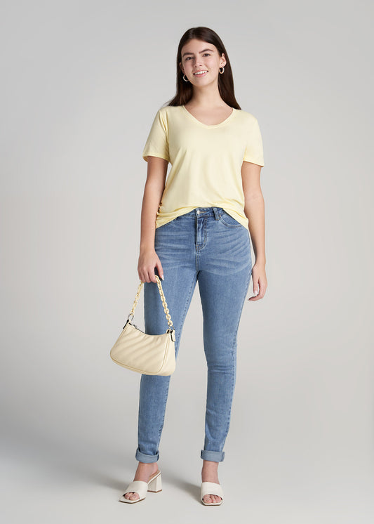     American-Tall-Women-ScoopVNeck-Tee-ButterYellow-full