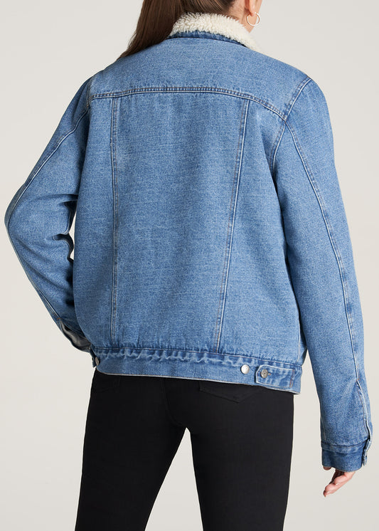    American-Tall-Women-Sherpa-DenimJacket-StonewashBlue-back