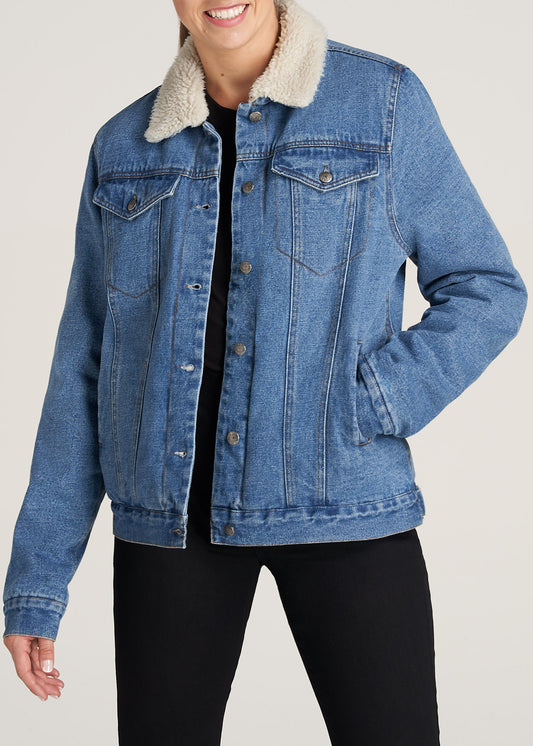     American-Tall-Women-Sherpa-DenimJacket-StonewashBlue-front