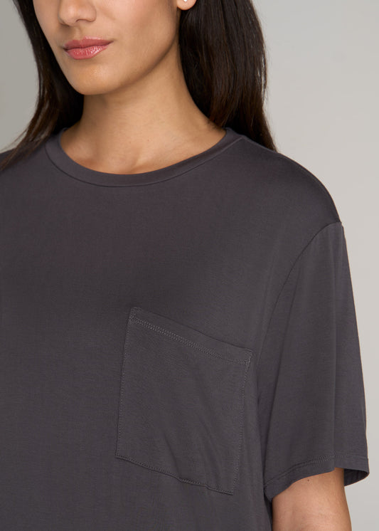 American-Tall-Women-Short-Sleeve-Relaxed-Crewneck-Pocket-T-Shirt-Dark-Ash-detail