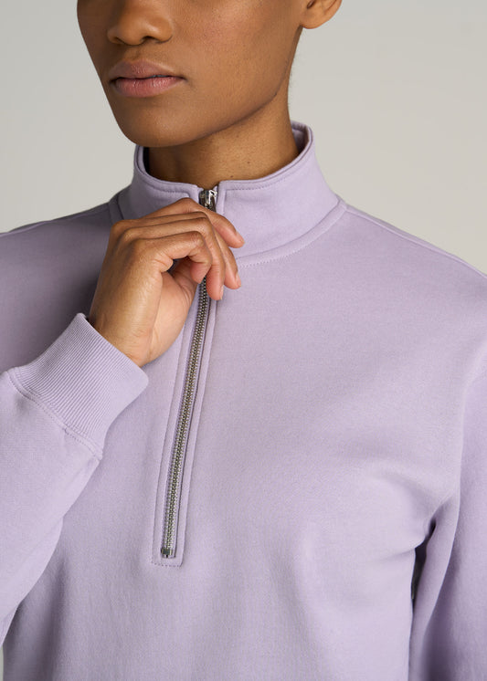    American-Tall-Women-Wearever-Cropped-Half-Zip-Sweatshirt-Wisteria-detail