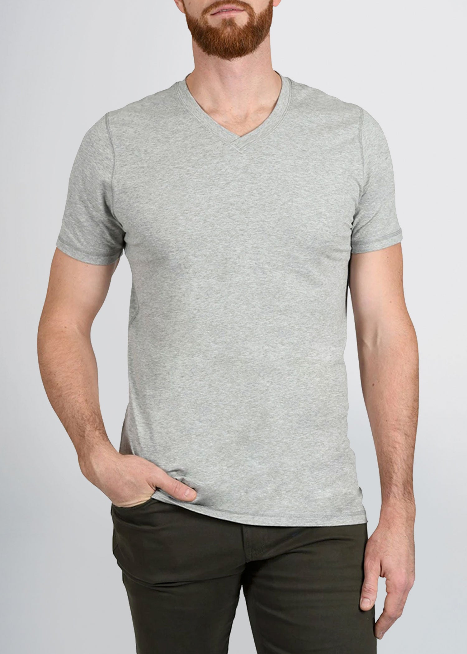 Moreel raket diameter Slim Fit Men's V Neck T Shirts in Grey | American Tall