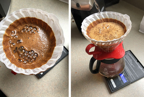 pour over coffee filter and scale