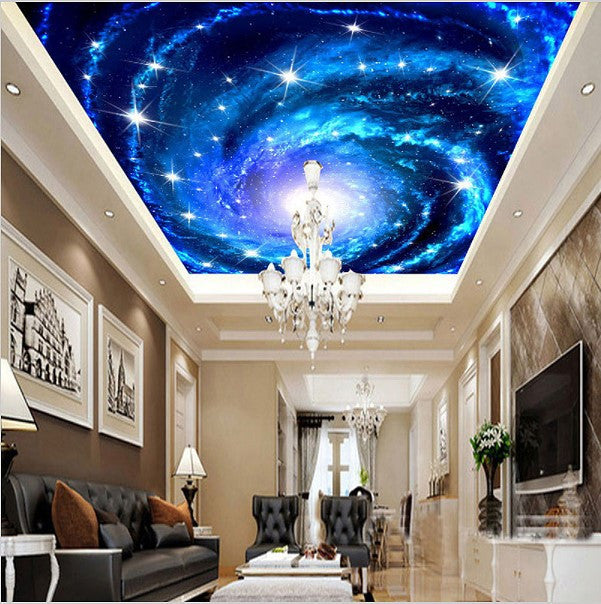 3d Custom Galaxy Stars Ceiling Wallpaper Home Or Business