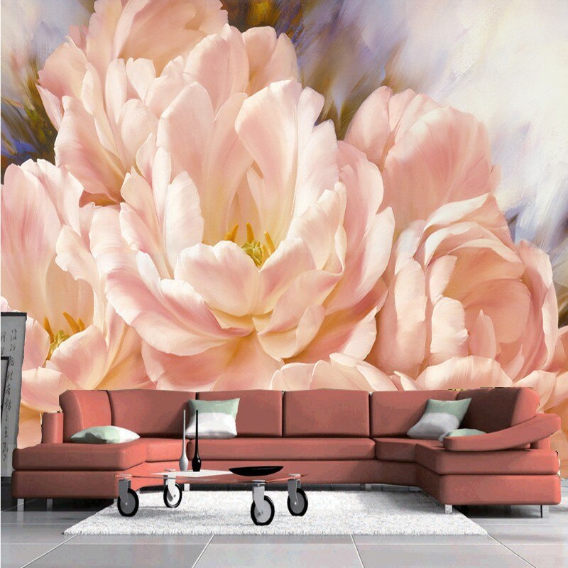Gorgeous Large Flowers Photo Wallpaper Pastoral Modern 3D Wall Mural –  