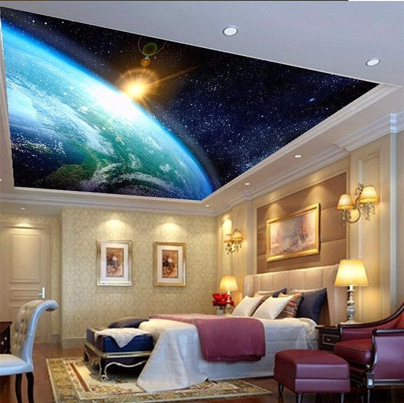 Large 3D Planet Earth Wallpaper for Wall or Ceiling Stereoscopic Mural –  