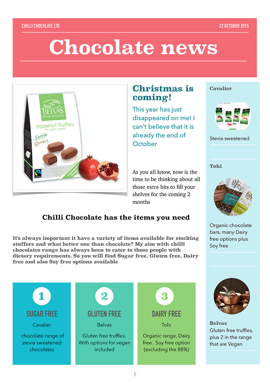 Chocolate Newsletter - Oct 23, 2015