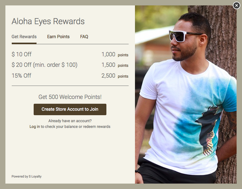 AlohaEyes.com Loyalty Program Discount Points