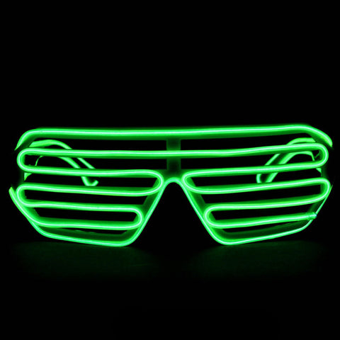 EL Wire Glasses - Green Light Up El Wire Shutter Glasses