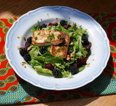 Blackberry and Halloumi salad