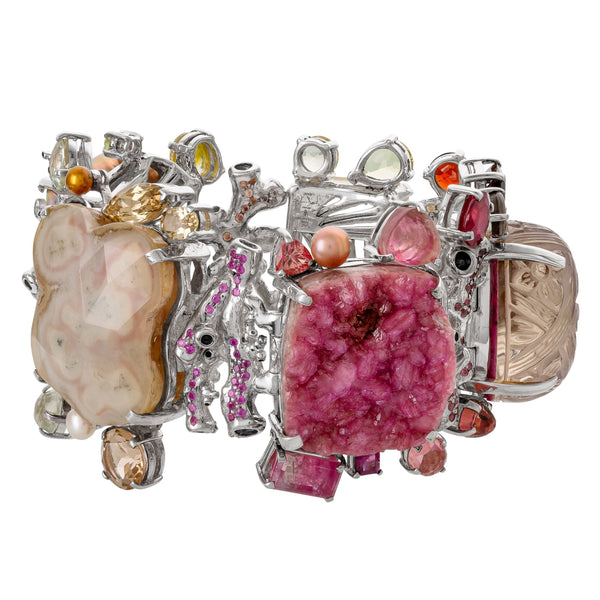 OAK-36001: Ruby, Garnet, Sapphire, Topaz, Quartz and Drusy Mermaid Bracelet