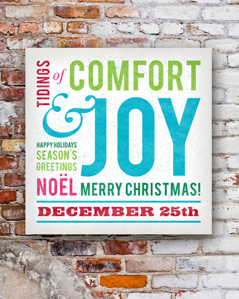 Comfort and Joy Christmas Subway Art