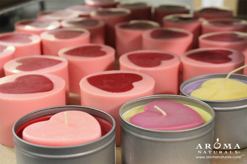 Custom Molded Red Heart Tin Candles