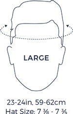 Large head diagram for bike helmet fitting
