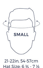 Small head diagram for bike helmet fitting