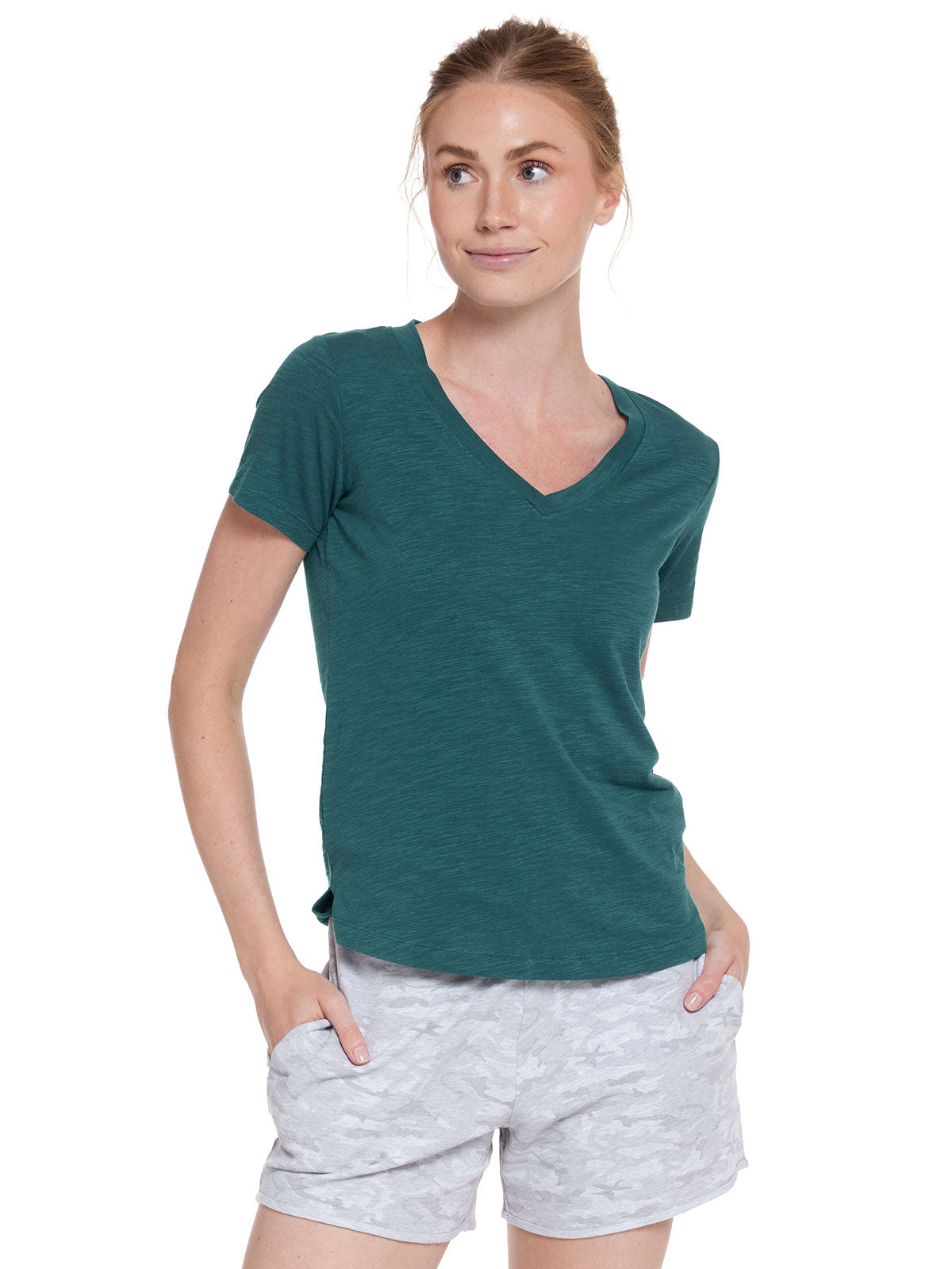 Easy V-Neck T-Shirt - hongkongpackagetours (Mallard)