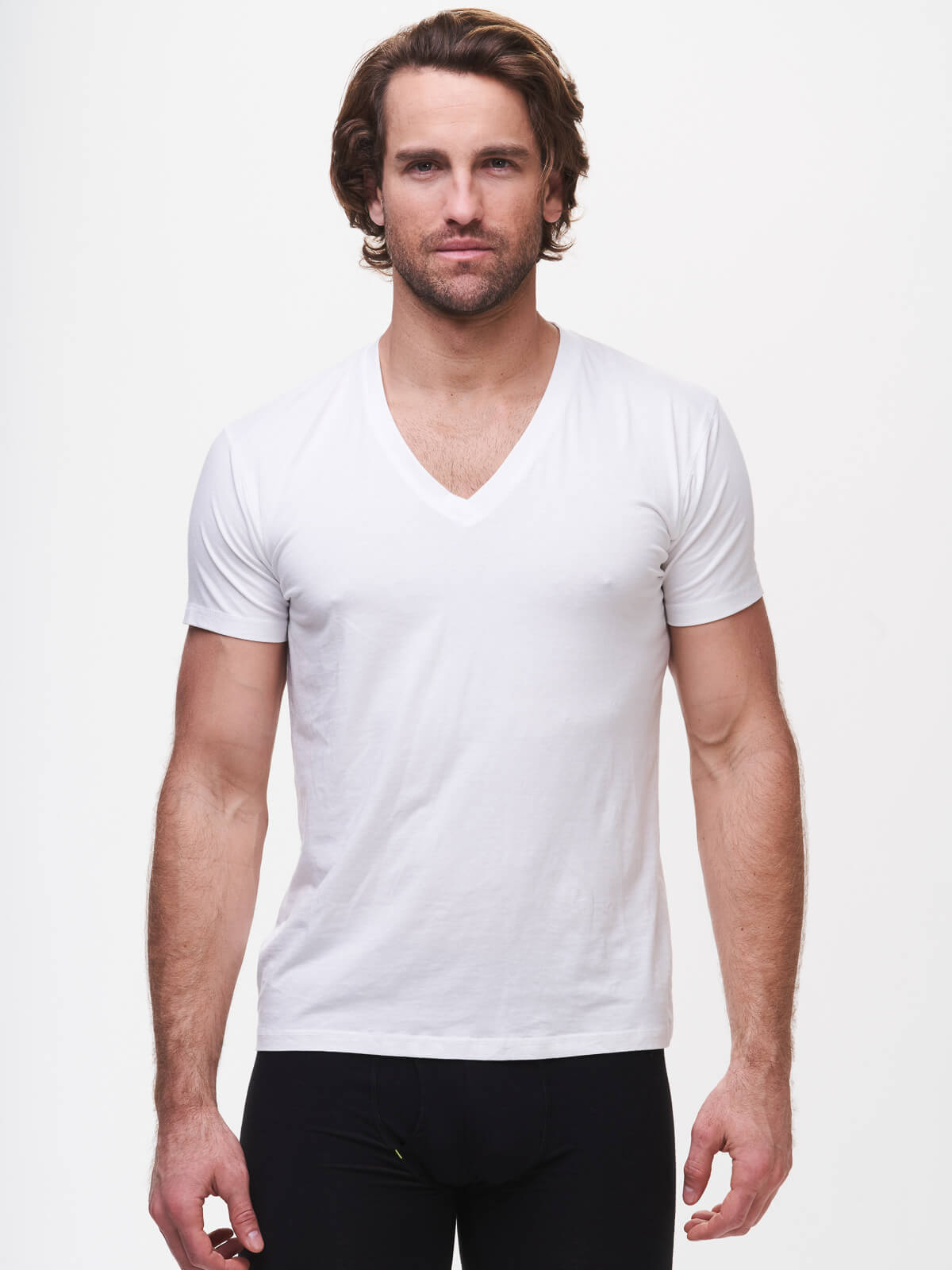 hongkongpackagetours - Deep V-Neck Undershirt - (White)