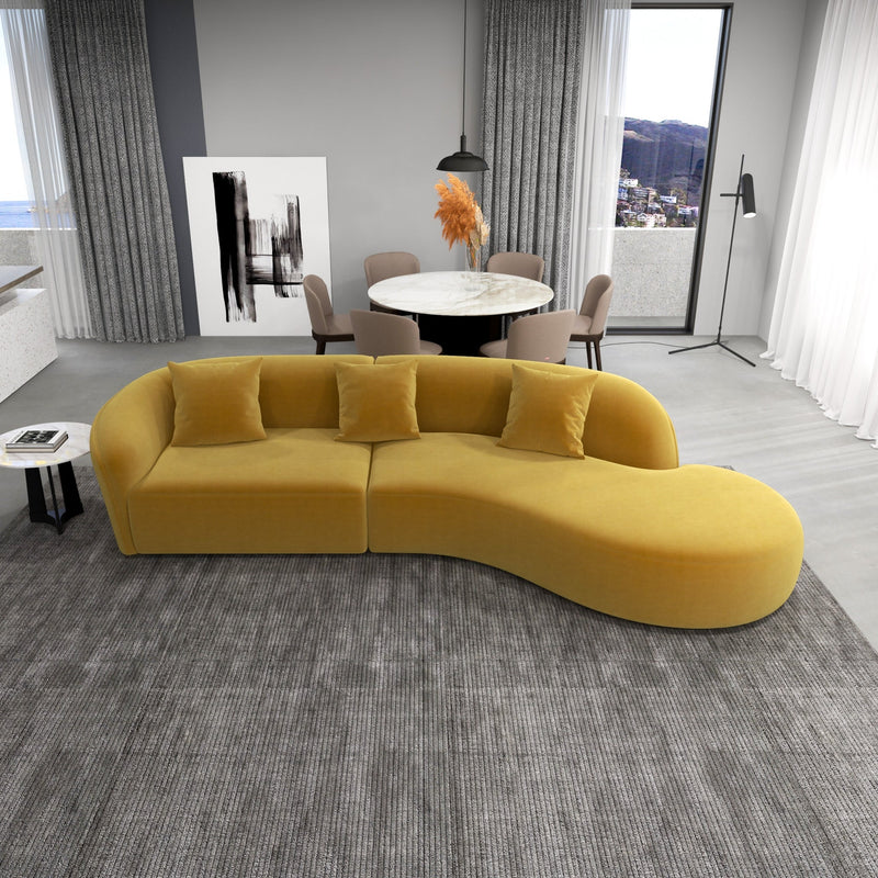 Magazijn regering Mevrouw Galleria Sectional Sofa - Gold Velvet Couch | MidinMod |TX