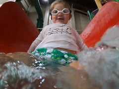 Laelle on the slide at Great Wolf Lodge BBLittles