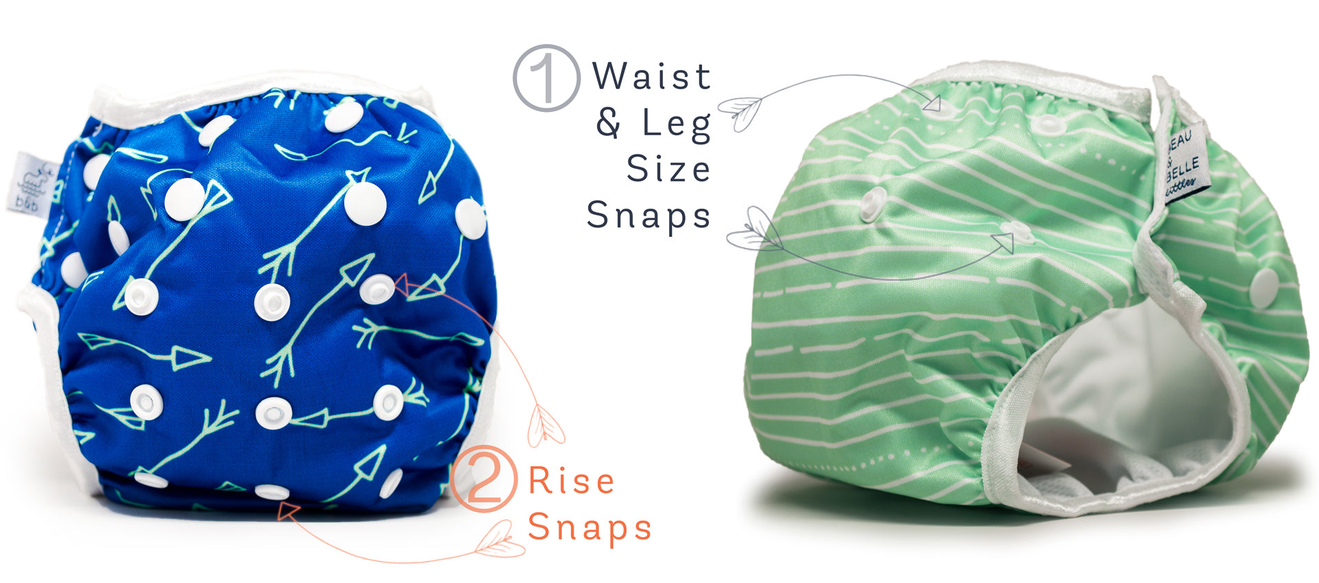 Snap adjustment how-to for reusable swim diapers with snaps
