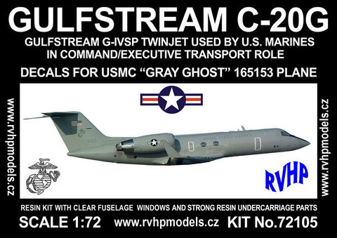 RVHP 1/72 Gulfstream C-20G Twin Jet Gray Ghost 165153 USMC - RVH-72105