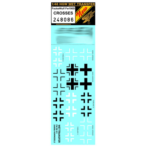 HGW 1/48 wet transfer for Focke Wulf Fw190DF - Crosses - 248086