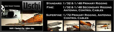 Uschi #4007 150ft Superfine Size of Flexible rigging wire - for plastic models