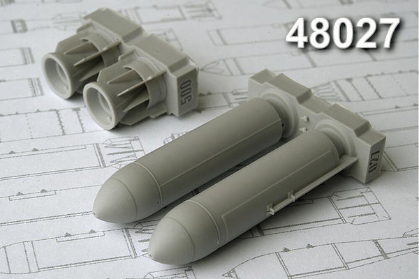 resin Advanced Modeling AMC48027-1 RBK-500 AO-2.5 RTM cluster bombs 2qty. 1/48 