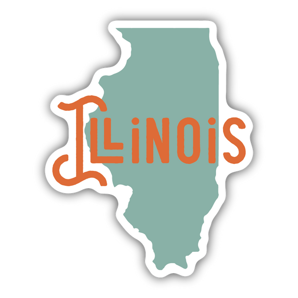 Illinois State Sticker - Stickers Northwest