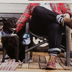 Charlie and I outside our tiny house on wheels