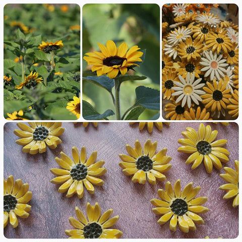 ceramic sunflowers