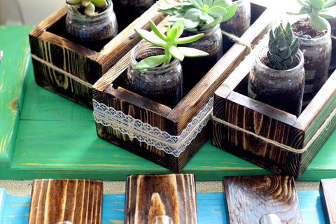 handmade wood planters