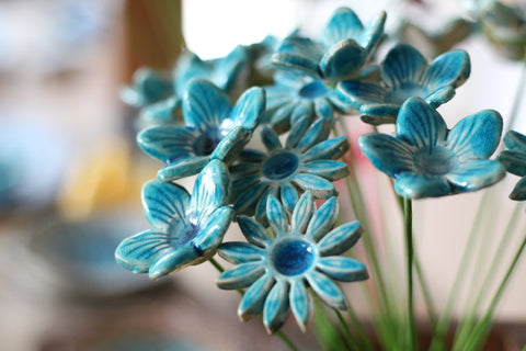 turquoise flowers