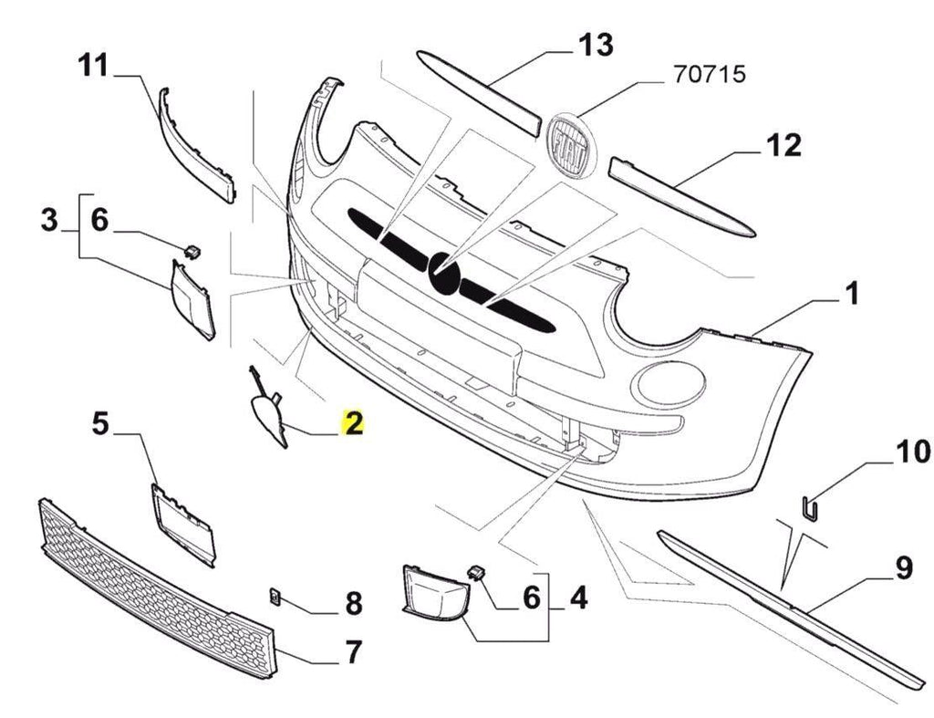 fiat 500 towing eye