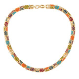 1980s Vintage D'Orlan Colourful Earring and Necklace Set