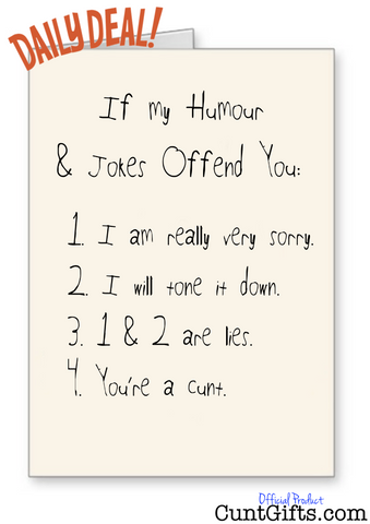 Does My Humour Offend You? Cunt Card