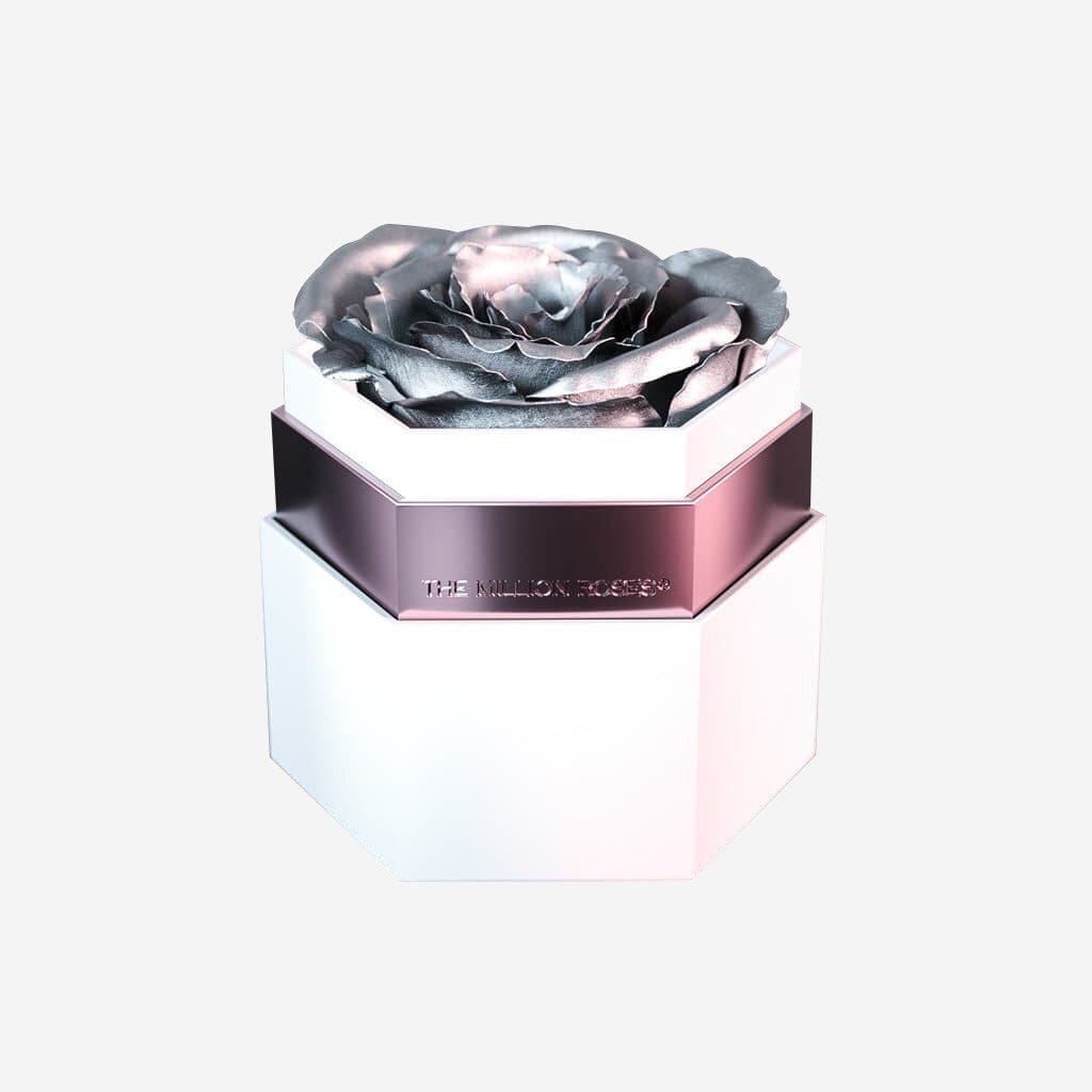 One in a Million™ White Hexagon Box | Silver Rose